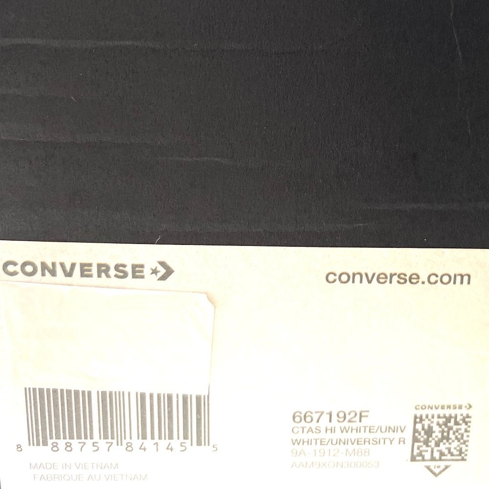 Converse Women's 667192F CTAS HI Top White Mult Zigzag Canvas University Sneaker - Picture 8 of 9